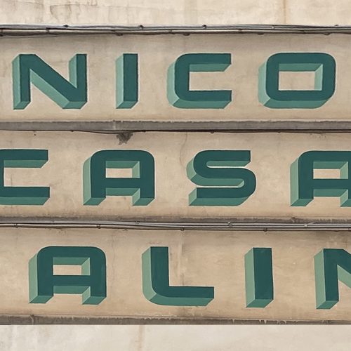 Nicolina Casalinghi Fabriano - Insegna dipinta a mano su muro in stile antico