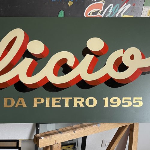 Pastificio Da Pietro Como - Insegna dipinta a mano vecchio stile di una volta