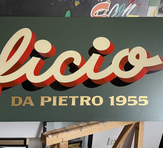 Pastificio Da Pietro Como - Insegna dipinta a mano vecchio stile di una volta