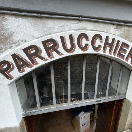 Insegna Storica Parrucchiere dipinta a mano - recupero restauro