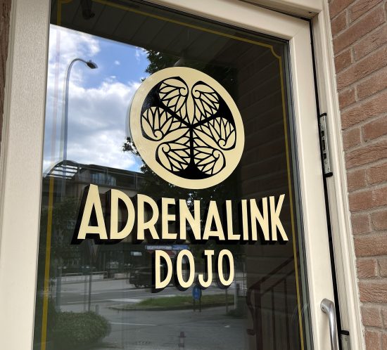 Insegna dipinta a mano su porta ingresso - Adrenalink Tattoo Quinto di Treviso