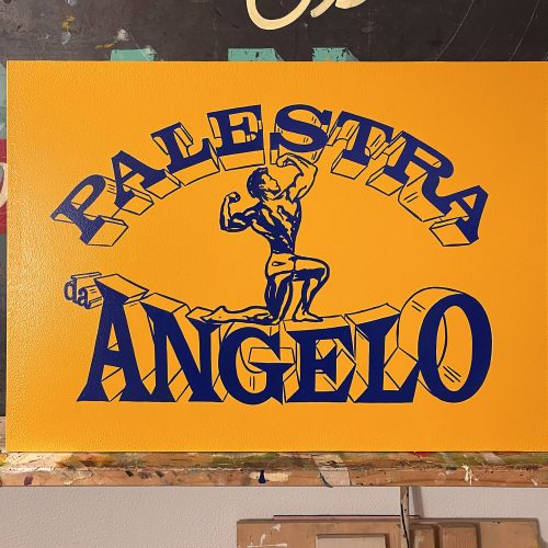 Palestra da Angelo - insegna dipinta a mano per palestra bodybuilding
