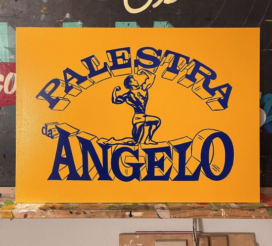 Palestra da Angelo - insegna dipinta a mano per palestra bodybuilding