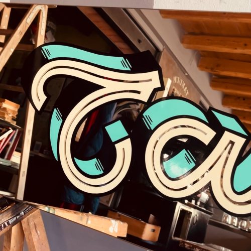 Tandem Montebelluna Specchio Bar Dipinto a mano stile vintage